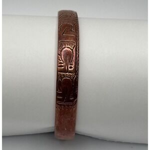 Copper Hand Carved Tibetan Healing Bracelet. Unisex, Hand‎ Made. Pre-owned